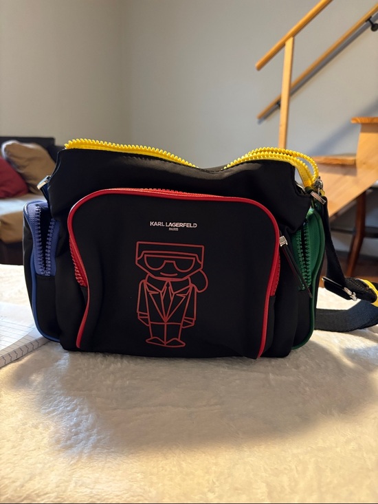 Karl Lagerfeld Handbags - Karl Lagerfeld Black Belt Bag with Yellow, Red, Green & Blue Accents